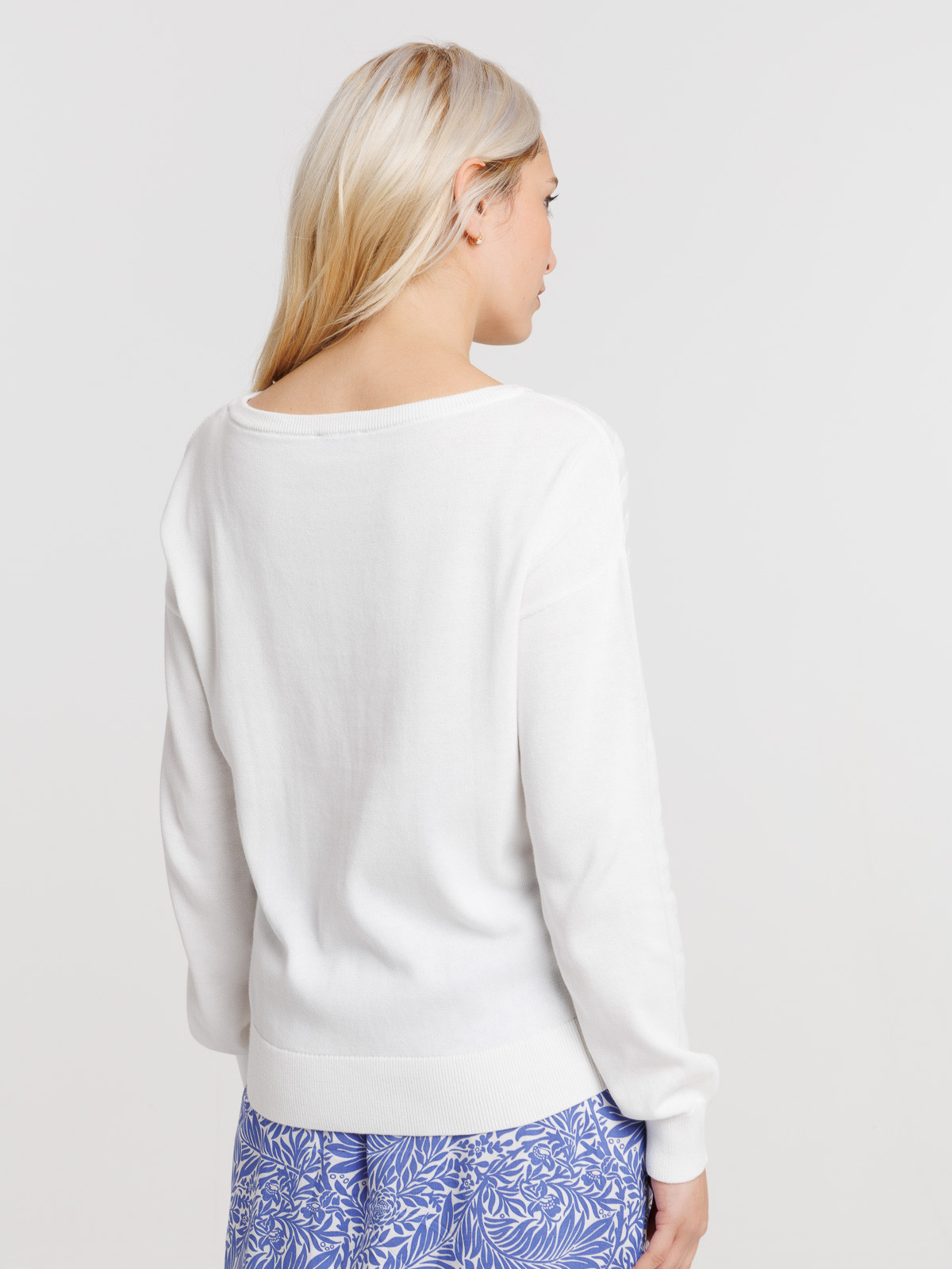 Pull manches longues écru femme