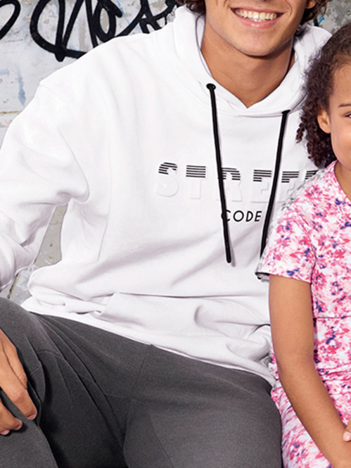 Sweat à capuche street blanc homme Sweat à capuche street blanc homme