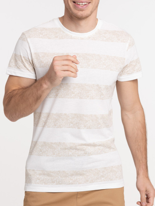 T-shirt rayé et feuille tropicale homme T-shirt rayé et feuille tropicale homme