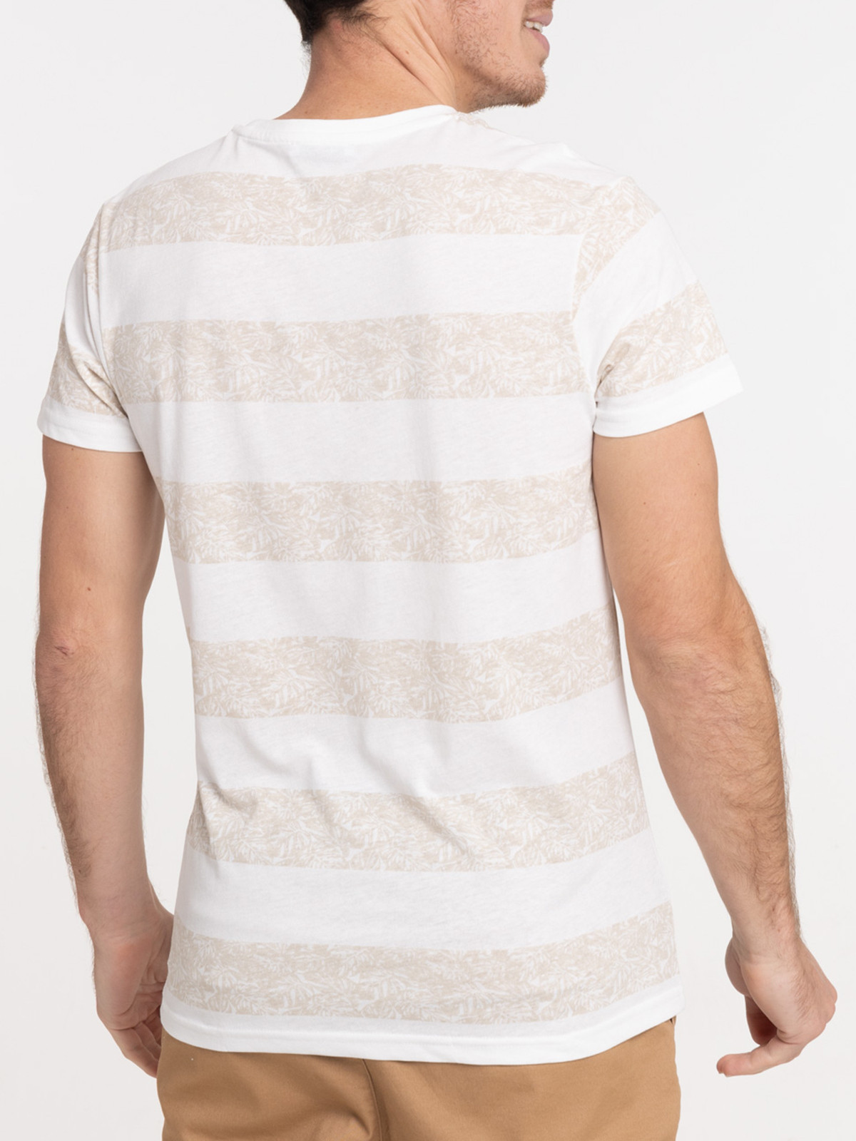 T-shirt rayé et feuille tropicale homme T-shirt rayé et feuille tropicale homme