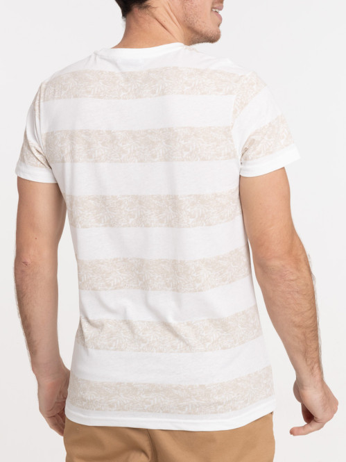 T-shirt rayé et feuille tropicale homme T-shirt rayé et feuille tropicale homme