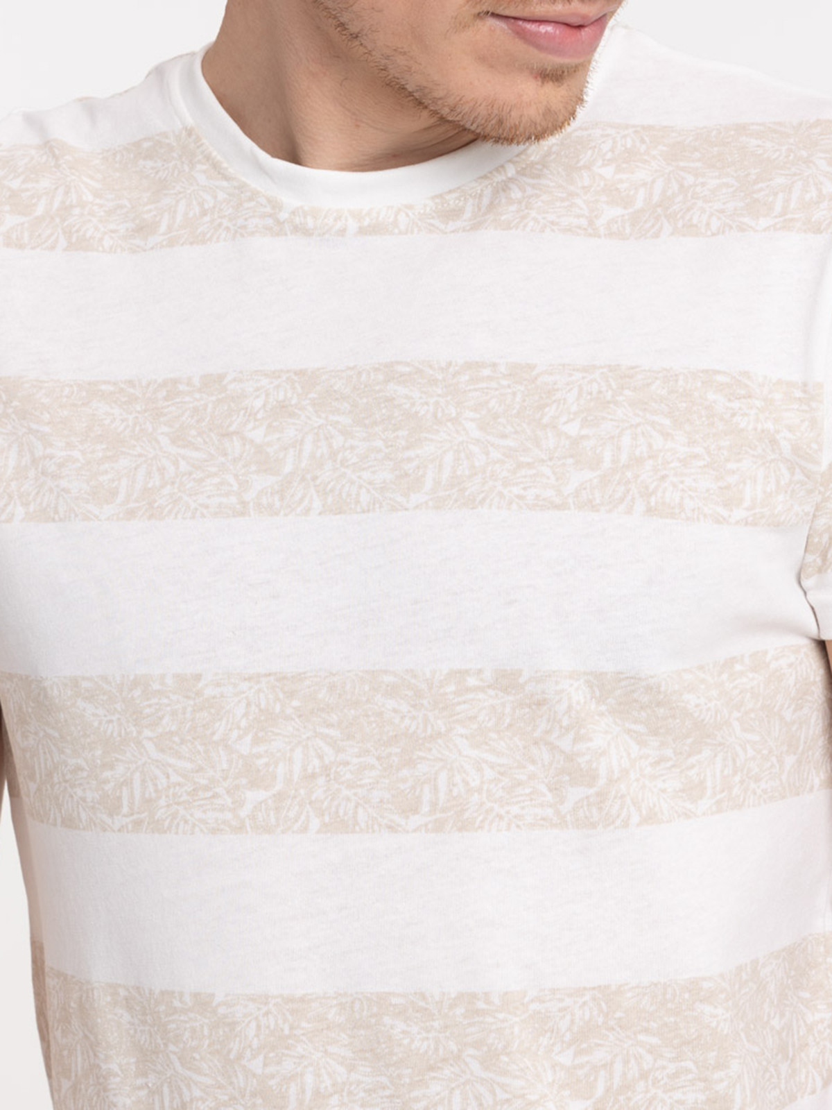 T-shirt rayé et feuille tropicale homme T-shirt rayé et feuille tropicale homme