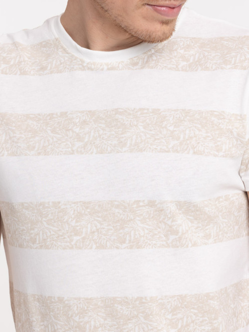 T-shirt rayé et feuille tropicale homme T-shirt rayé et feuille tropicale homme