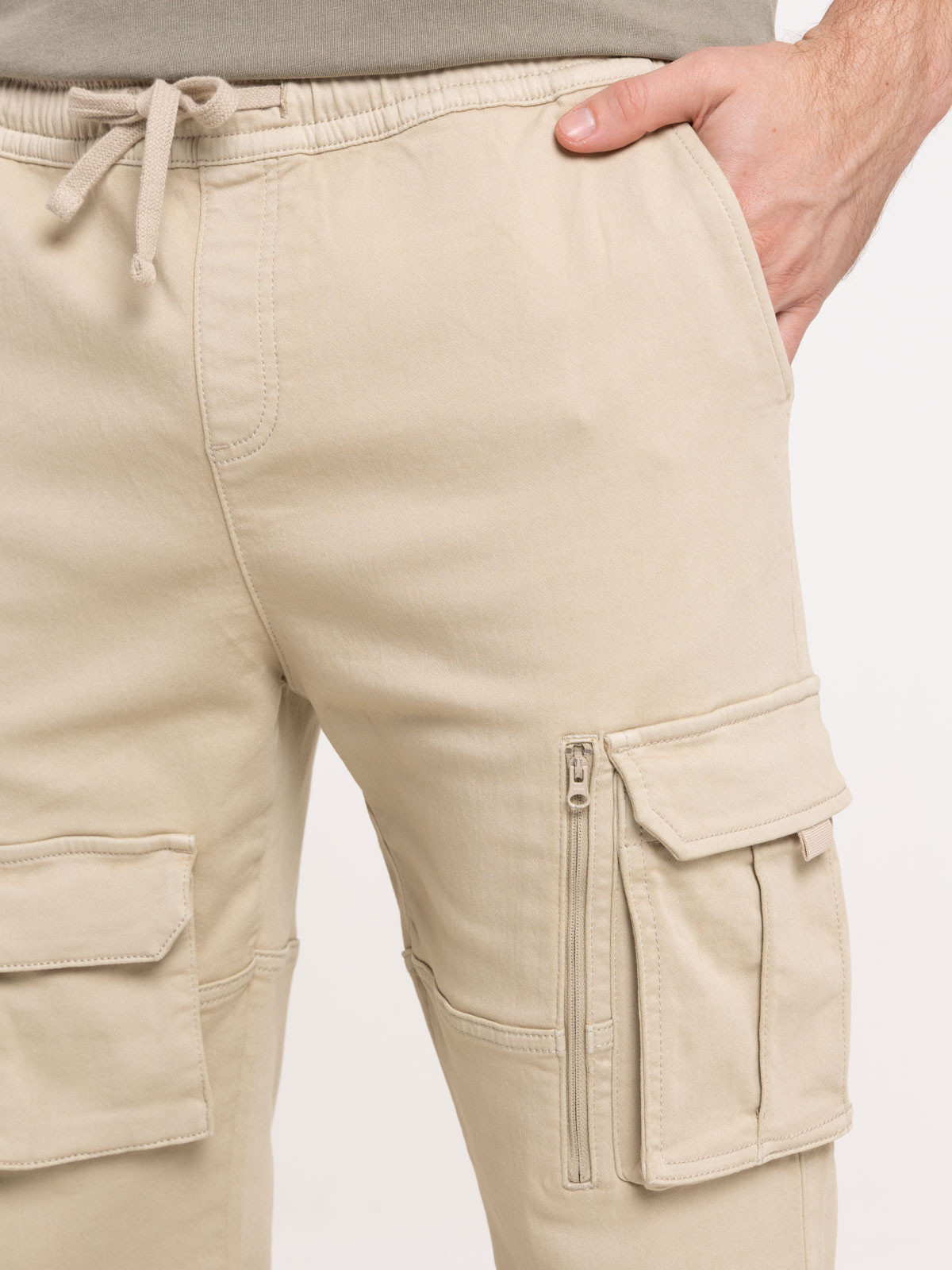 Pantalon cargo beige clair homme