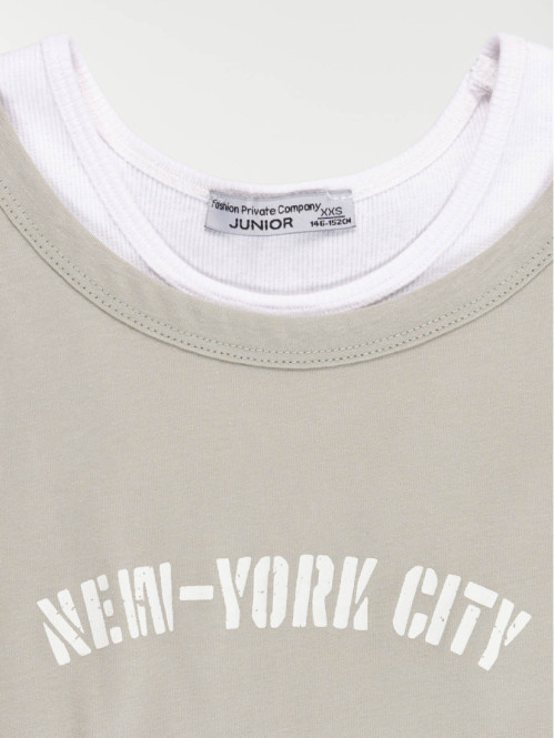 Tee-shirt 2 en 1 sport fille (XXS-M)