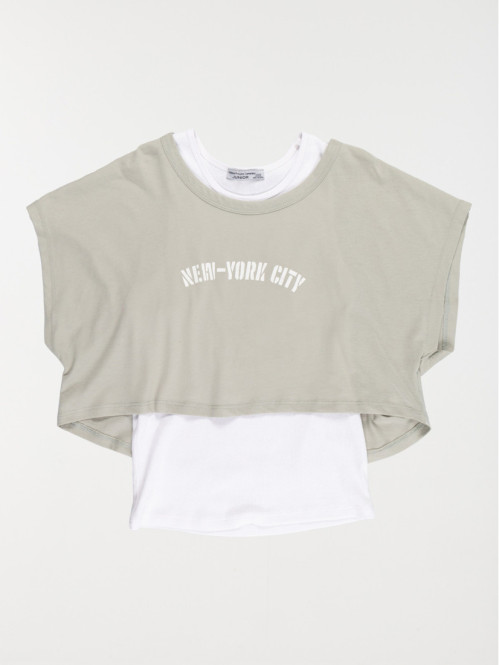 Tee-shirt 2 en 1 sport fille (XXS-M)