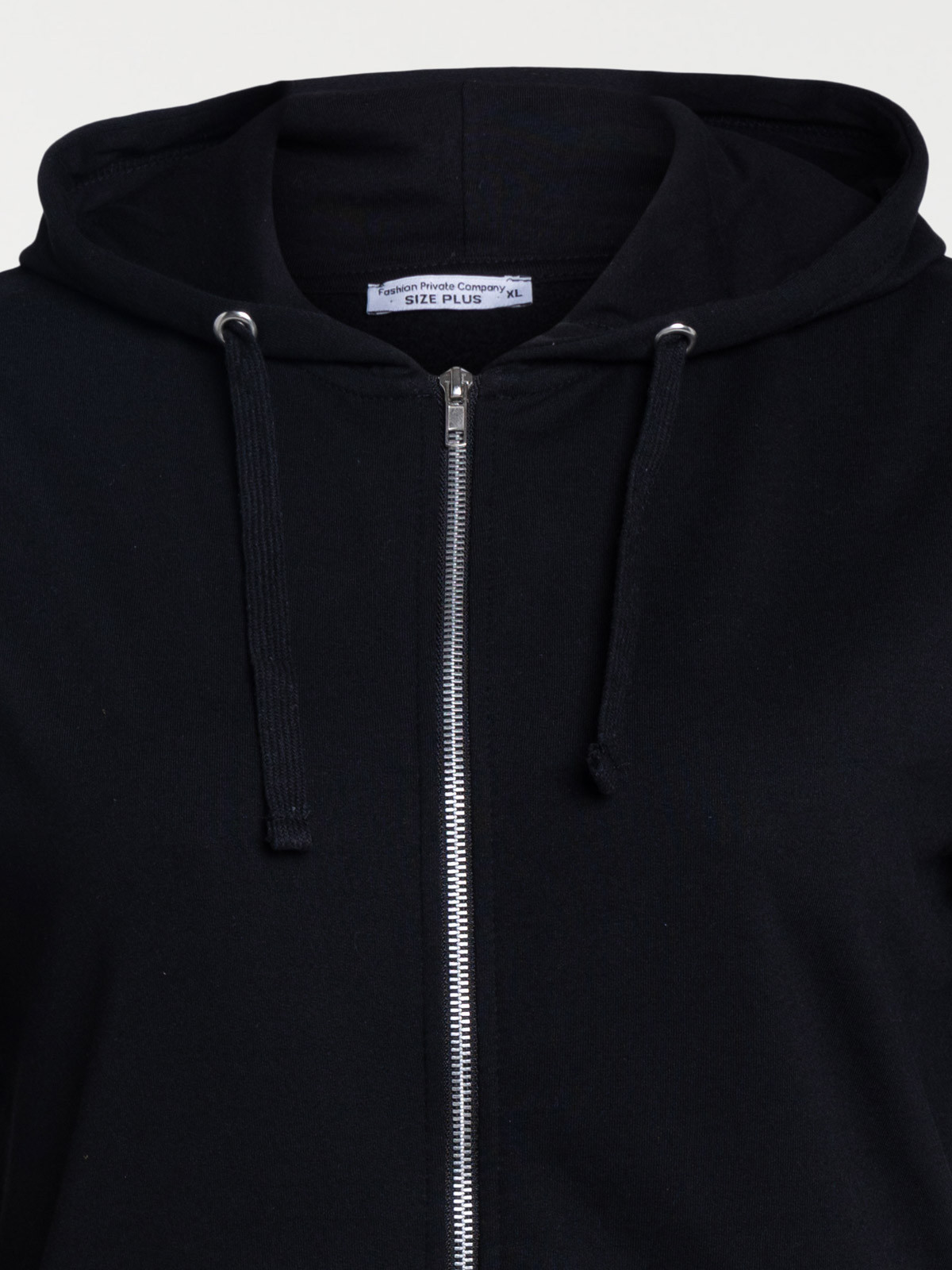 Sweat à capuche noir grande taille femme