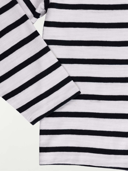 T-shirt rayé coeur brodé fille (3-12A)