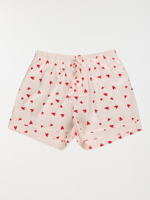 Pyjashort motif coeur femme