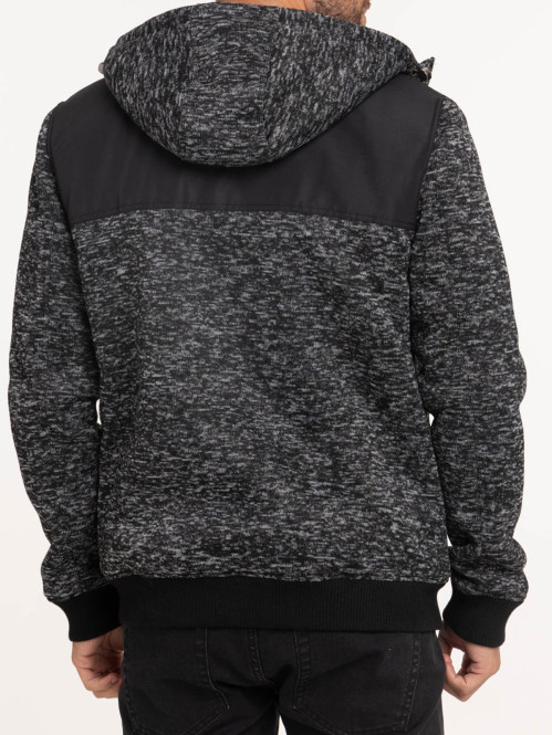 Sweat capuche anthracite chiné homme Sweat capuche anthracite chiné homme