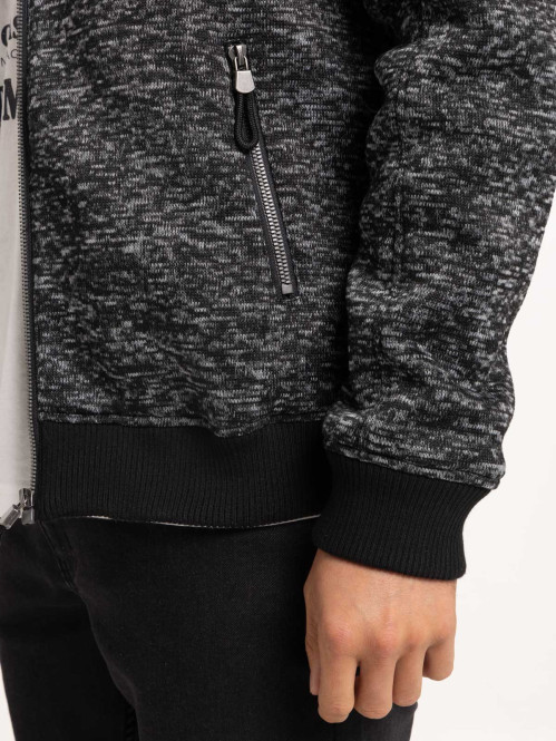 Sweat capuche anthracite chiné homme Sweat capuche anthracite chiné homme