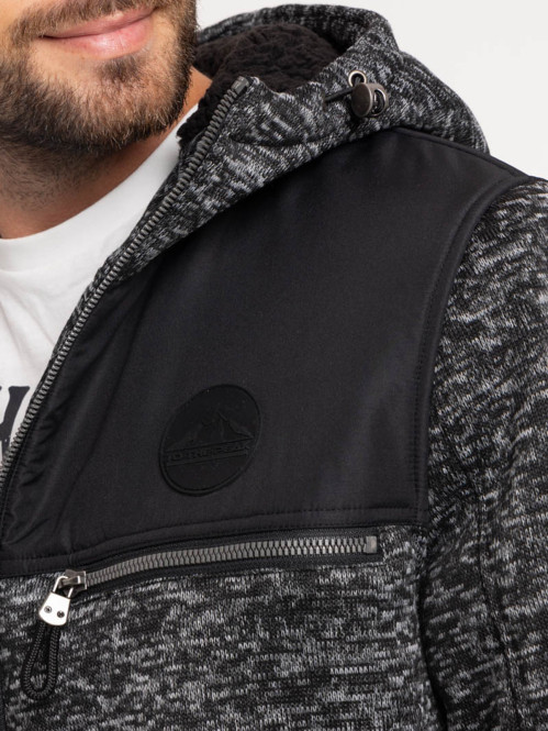 Sweat capuche anthracite chiné homme Sweat capuche anthracite chiné homme