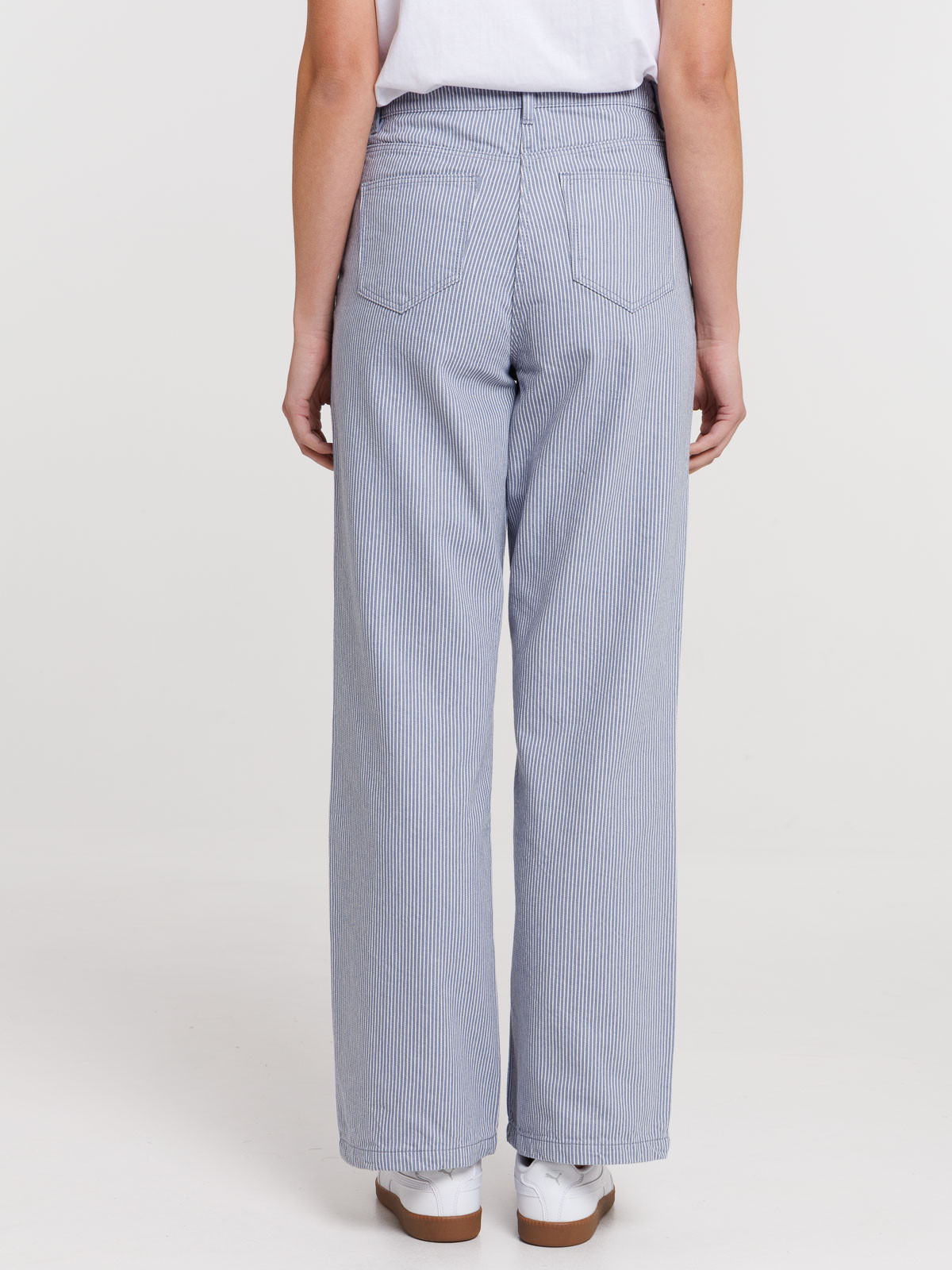 Pantalon large rayé femme