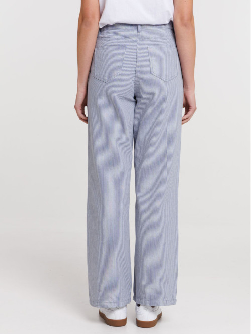 Pantalon large rayé femme