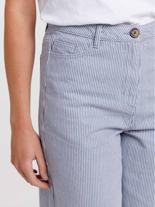 Pantalon large rayé femme