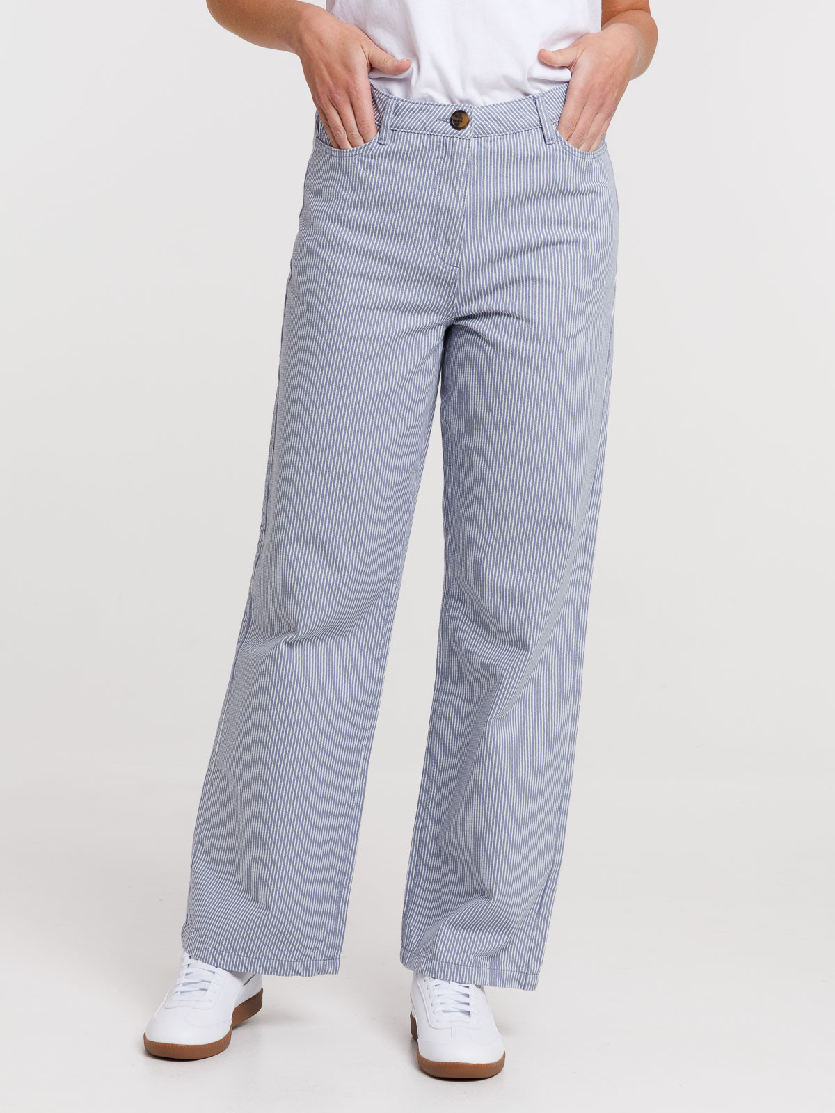 Pantalon large rayé femme