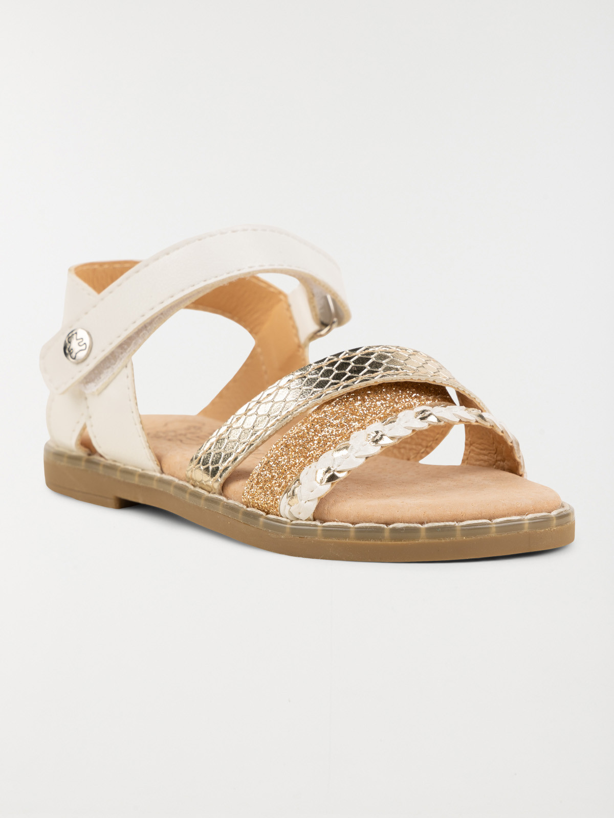 Nu pied blanche et doré fille (31-38) Nu pied blanche et doré fille (31-38)