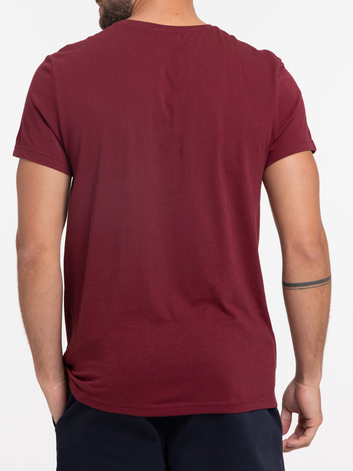 T-shirt imprimé bordeaux foncé homme