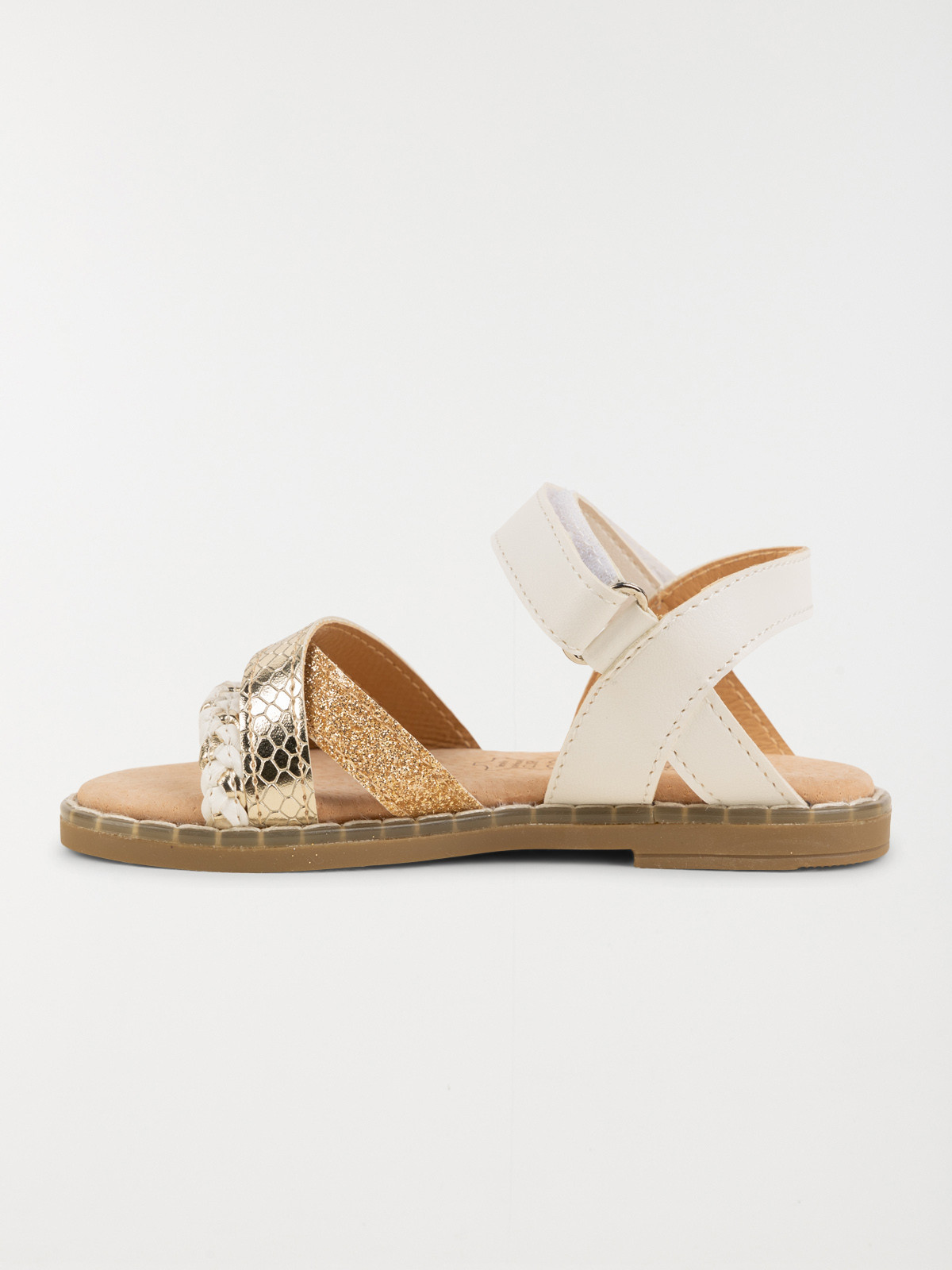 Nu pied blanche et doré fille (31-38) Nu pied blanche et doré fille (31-38)