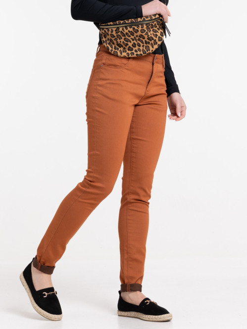 Pantalon skinny ocre rougi...