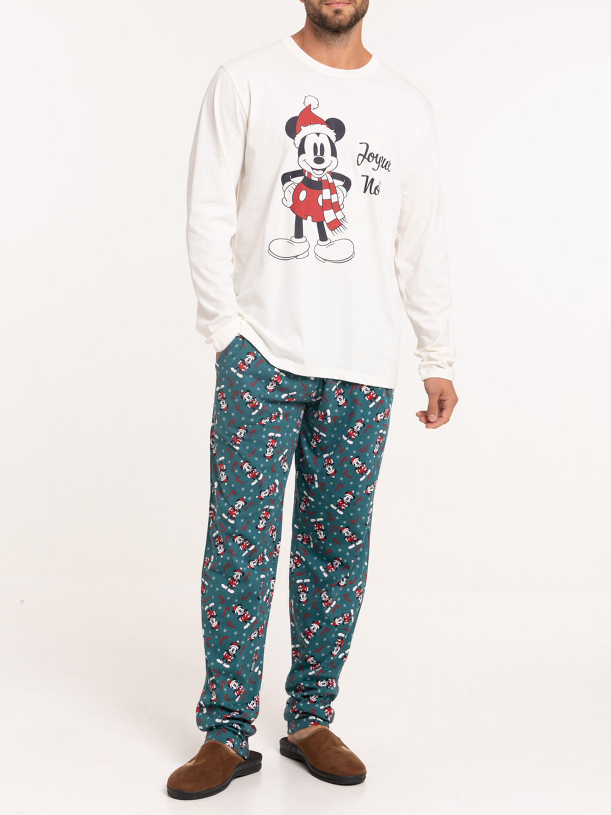 Pyjama Noël Mickey vert sapin homme