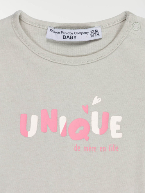 T-shirt message fille (3-36M) 