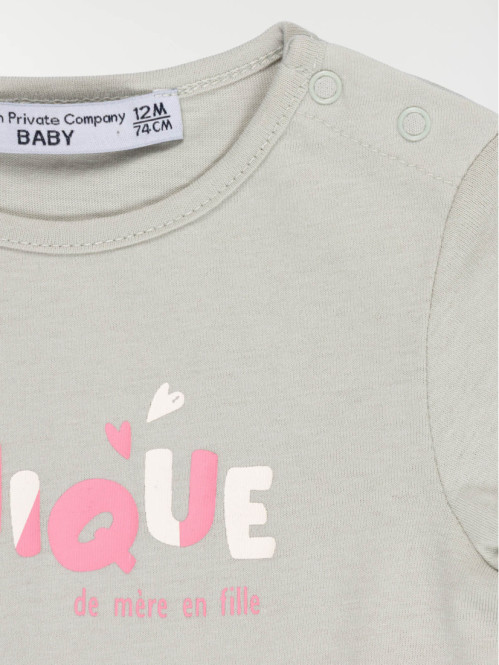 T-shirt message fille (3-36M) 