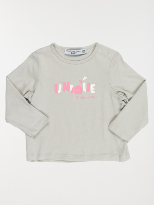 T-shirt message fille (3-36M) 