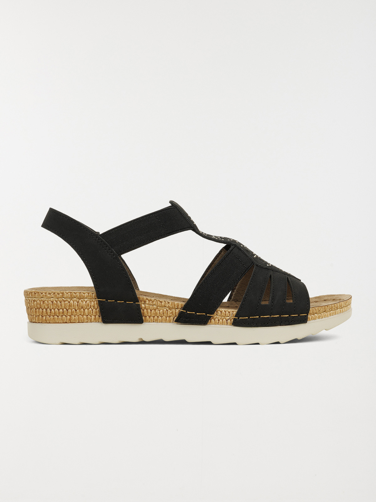 Sandales compensées noires femme (36-41)