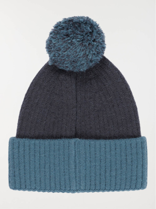 Bonnet tricolore pompon garçon