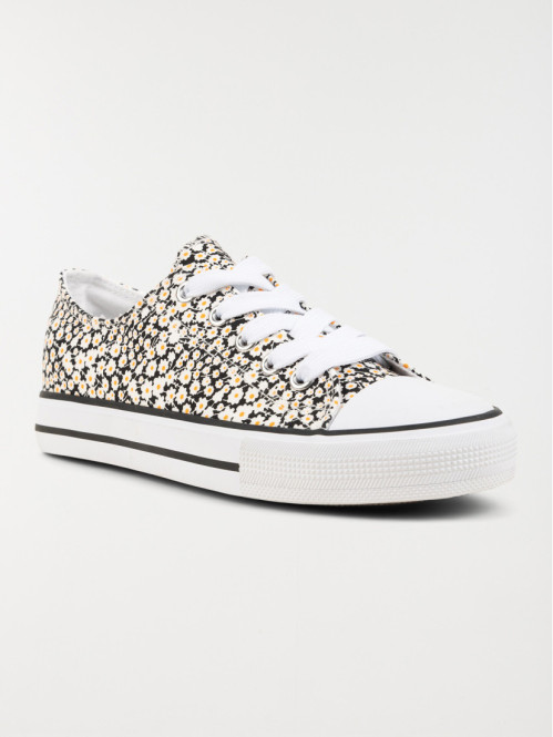 Tennis toile motif floral fille (31-38) Tennis toile motif floral fille (31-38)