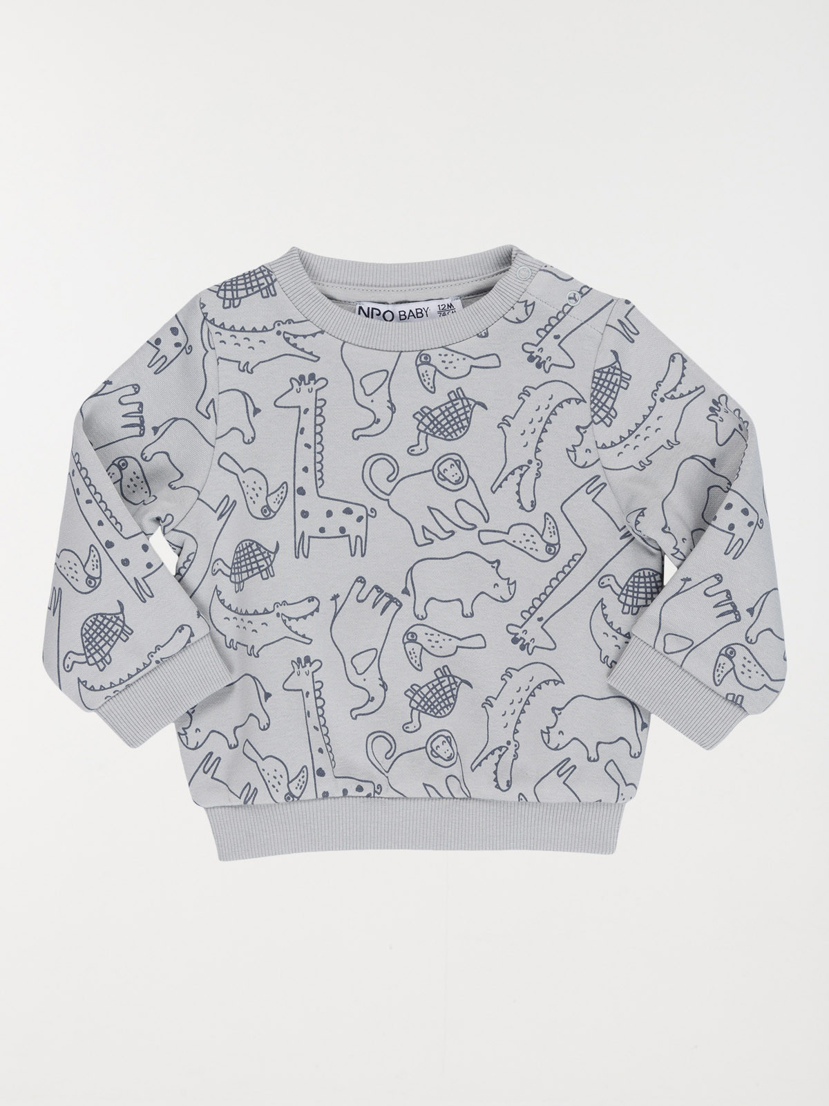 Sweat gris imprimé garçon (3-36M) Sweat gris imprimé garçon (3-36M)