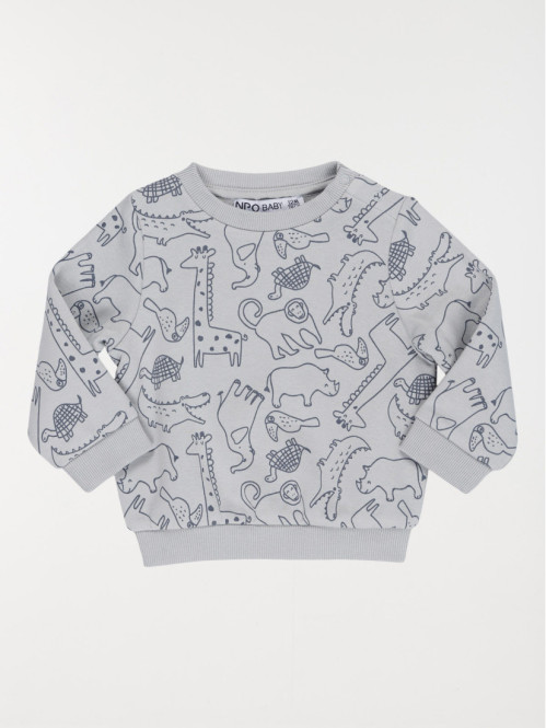 Sweat gris imprimé garçon...