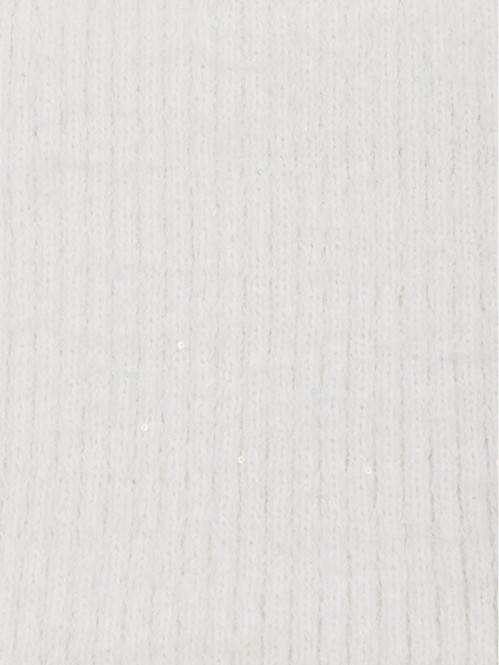Echarpe sequins écru femme