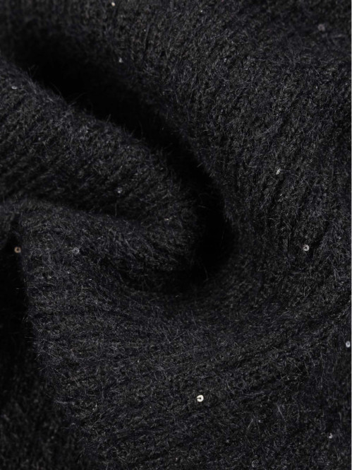Echarpe noir sequins femme