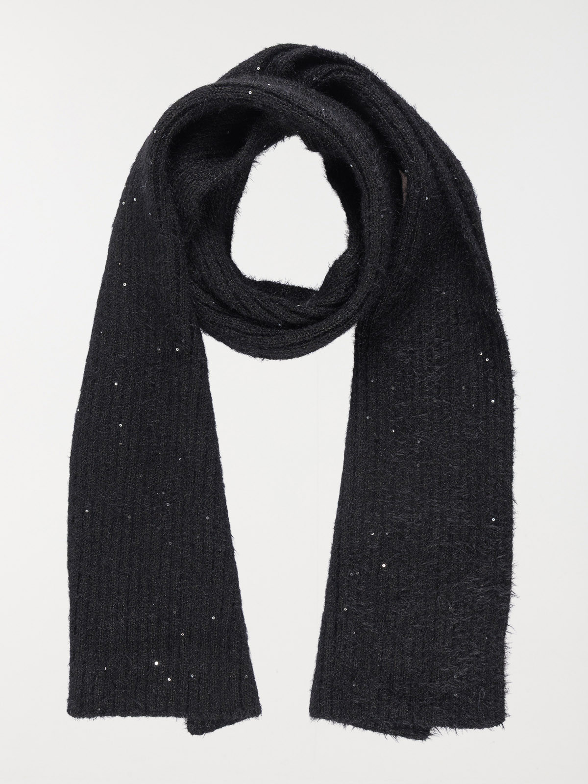 Echarpe noir sequins femme