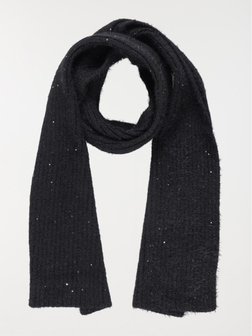 Echarpe noir sequins femme