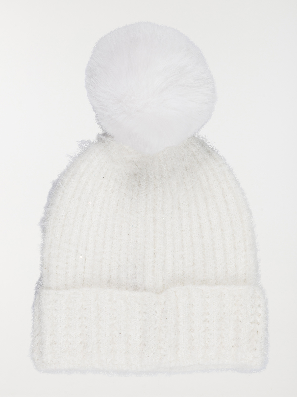 Bonnet pompons écru femme Bonnet pompons écru femme