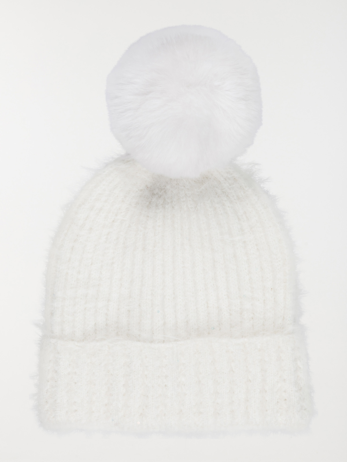 Bonnet pompons écru femme Bonnet pompons écru femme