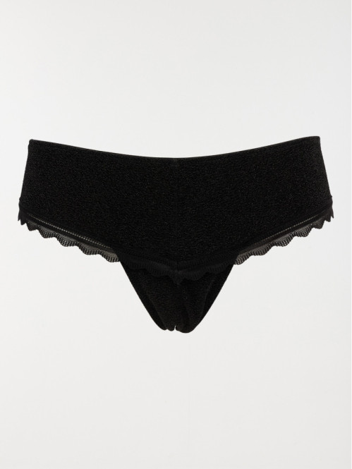 Shorty string noir femme (S-XL)