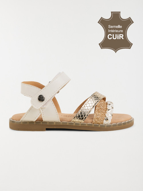 Nu pied blanche et doré fille (31-38)