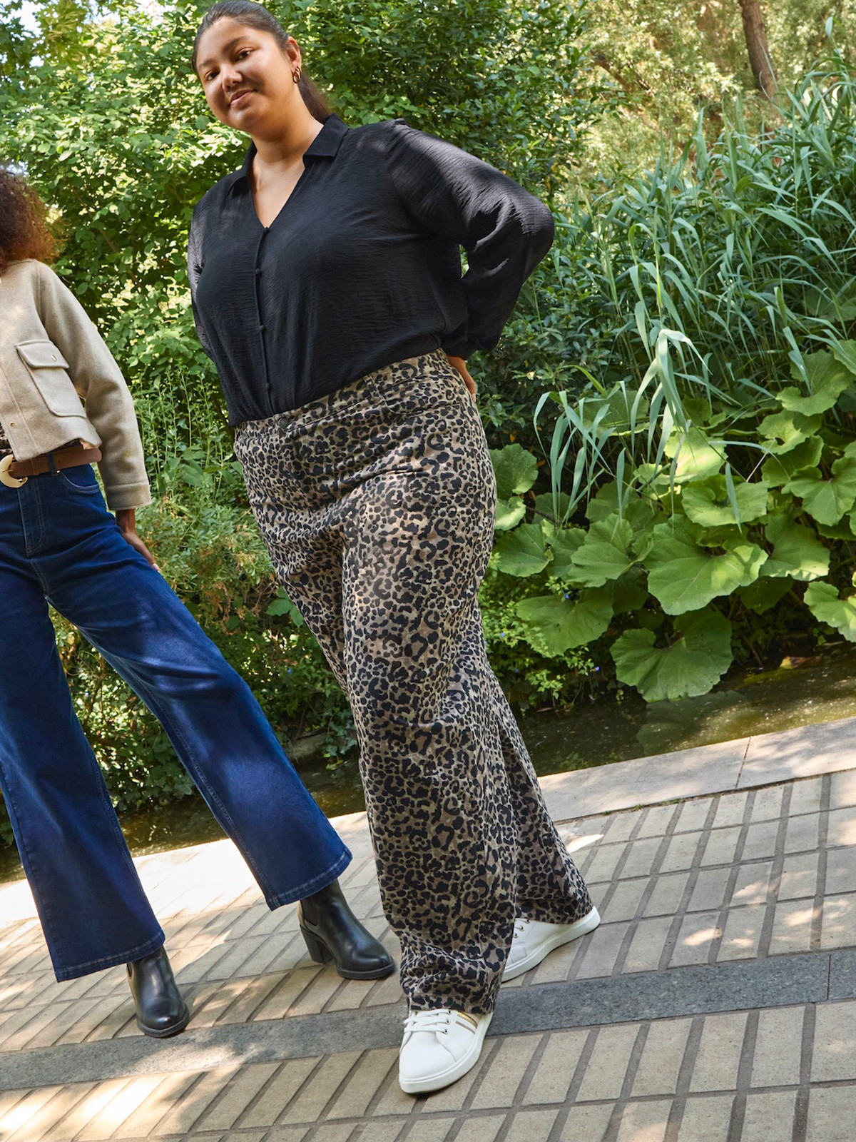 Pantalon léopard grande taille femme