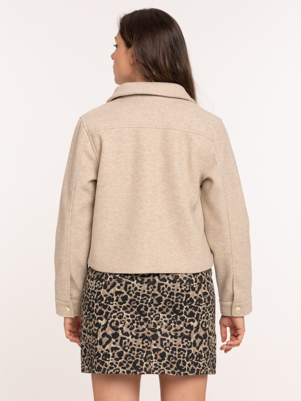 Veste courte beige grisé femme Veste courte beige grisé femme