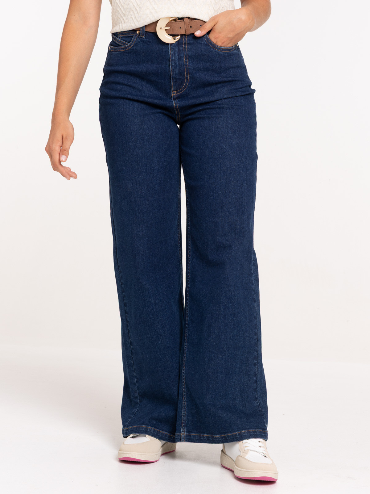 Jean wide leg brut femme