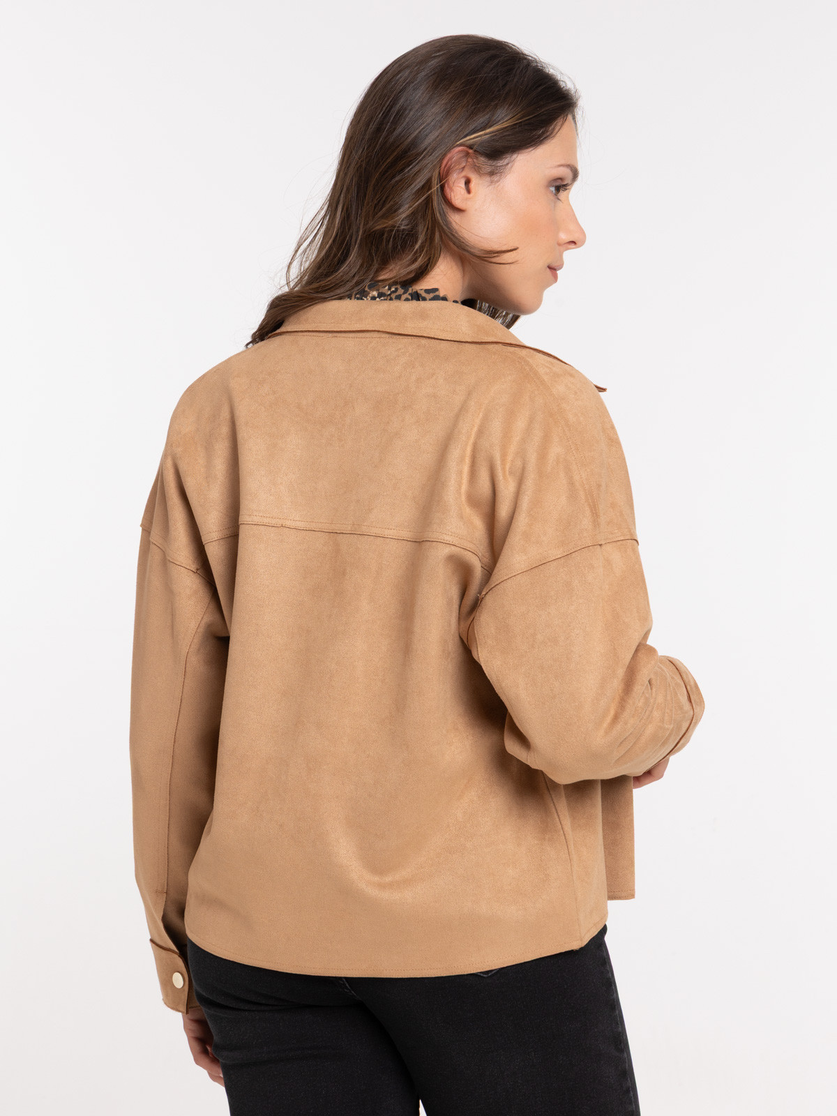 Surchemise courte suédine femme