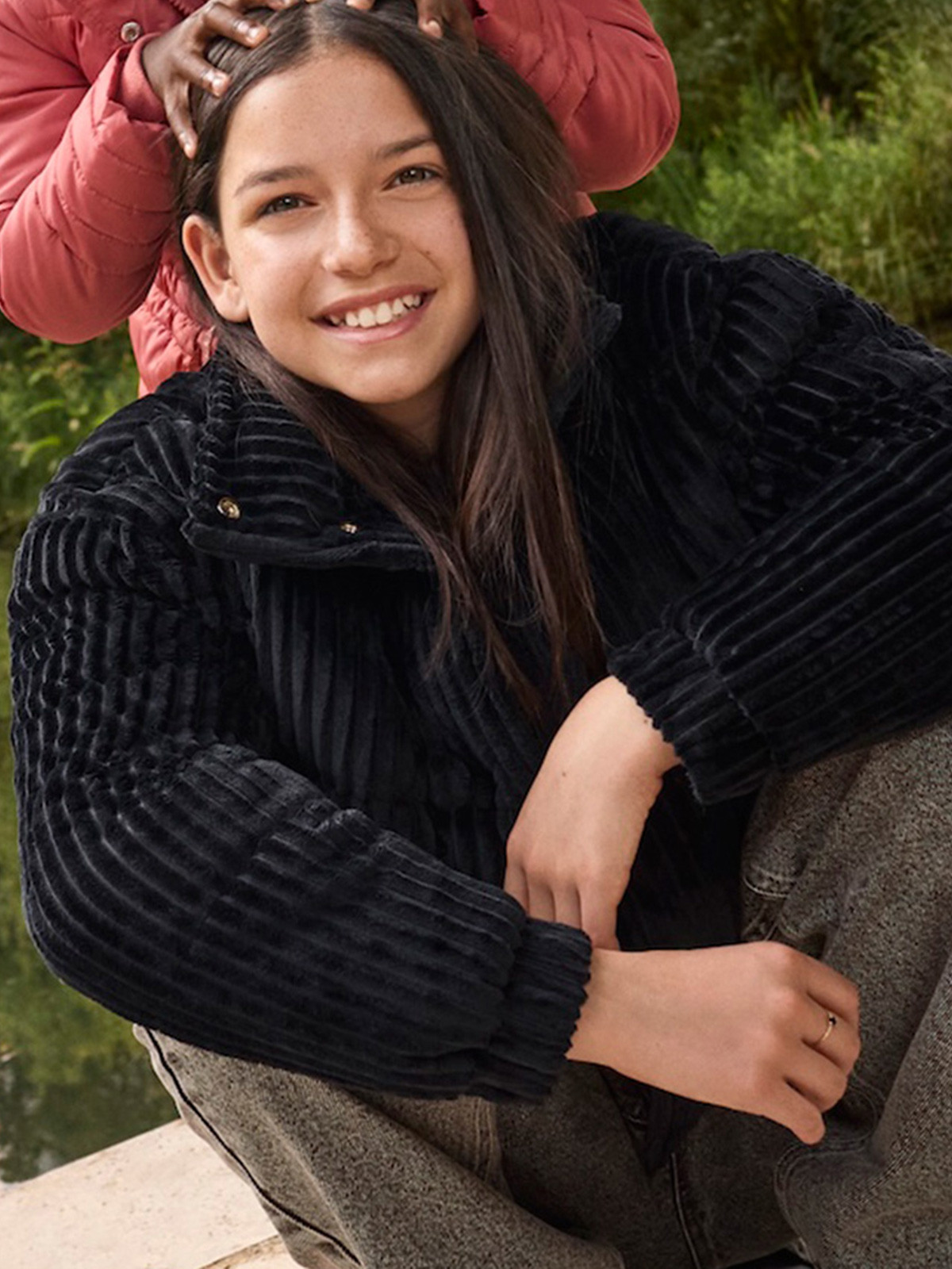 Doudoune en velours noir fille (XXS-M)