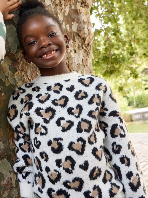 Pull motifs coeurs fille...