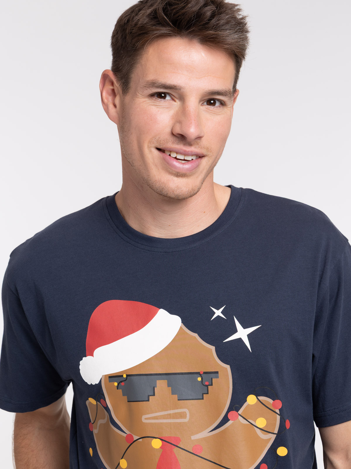 T-shirt de Noël marine homme