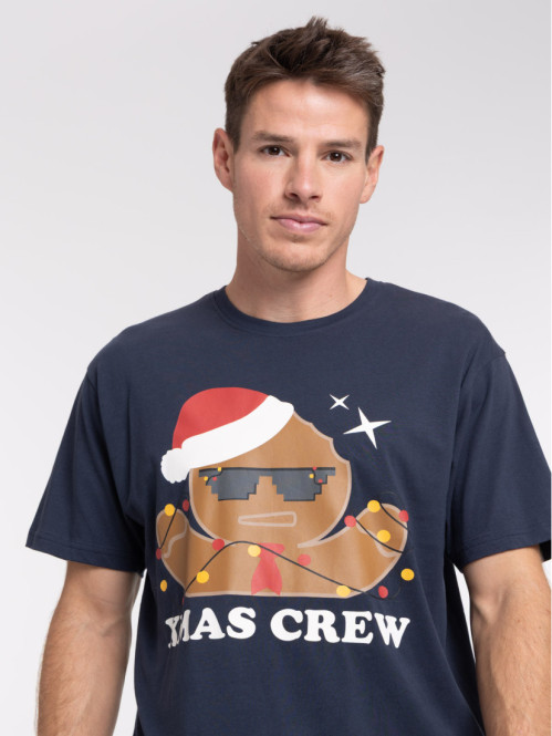 T-shirt de Noël marine homme
