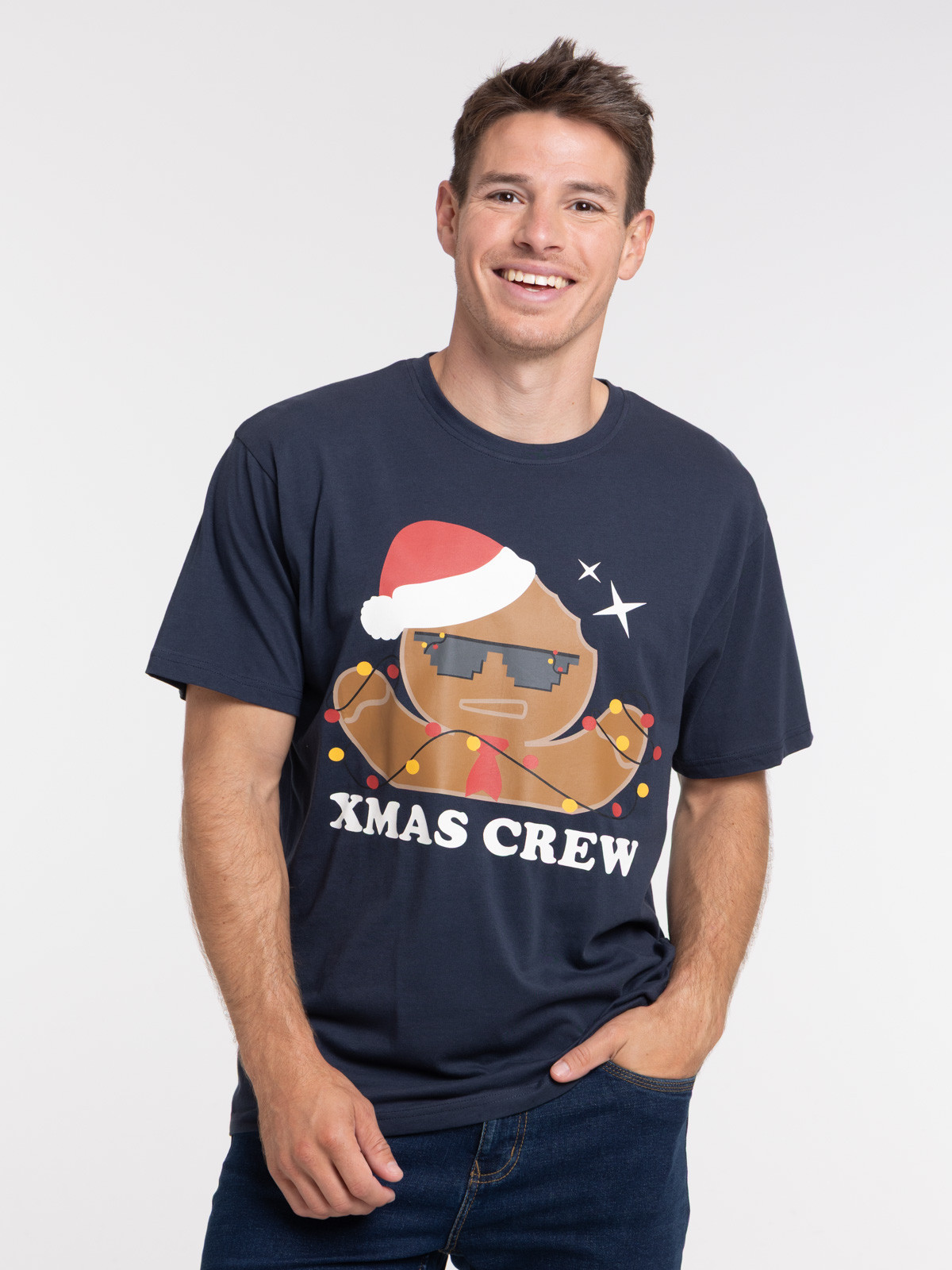 T-shirt de Noël marine homme